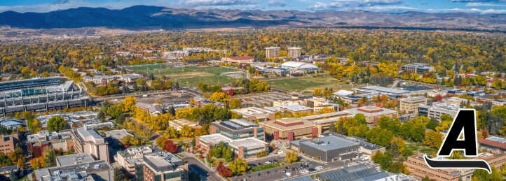 Aerial view of Fort Collins, CO