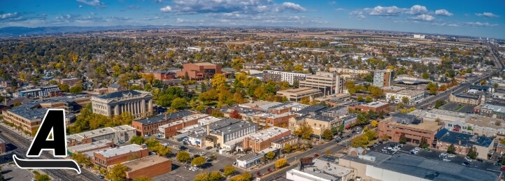 Aerial view of Greeley, CO